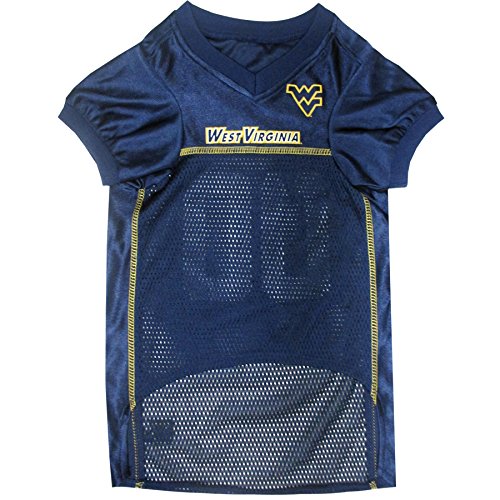 Image of Pets First Collegiate West Virginia University Dog Mesh Jersey, Large