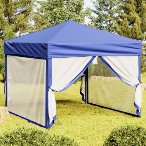 Genérico Carpa para Fiestas Plegable con Paredes Laterales Azul 3x3 m,Casa y jardín,Jardín,Artículos de Exterior,Estructuras de Exteriores,Carpas y cenadores-93528