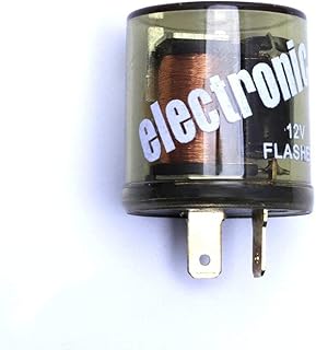 2-Pin Electric Flasher Relay, VOFONO 12V Heavy Duty 2 Pin Compatible Automobile Motorcycle Bike Scooter Fix Turn Signal Bulbs Fast Hyper Flash，Two Prong Round