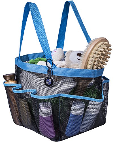 Attmu Portable Shower Caddy with 8 Mesh Storage Pockets, Quick Dry Shower Tote
