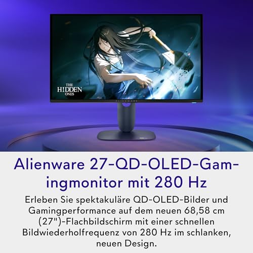 Alienware 27 Gaming Monitor - AW2725D, QHD (2560x1440), 280Hz, QD OLED