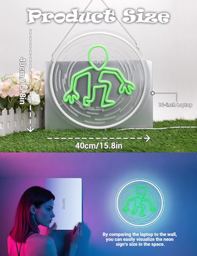 Image of Dimmable Alien UFO Neon Sign for Gaming Room & Man Cave, Sci-Fi Wall Art for Bedroom & Bar Decor, Cool Gifts for Men Who Love Space Exploration(Space Alive)
