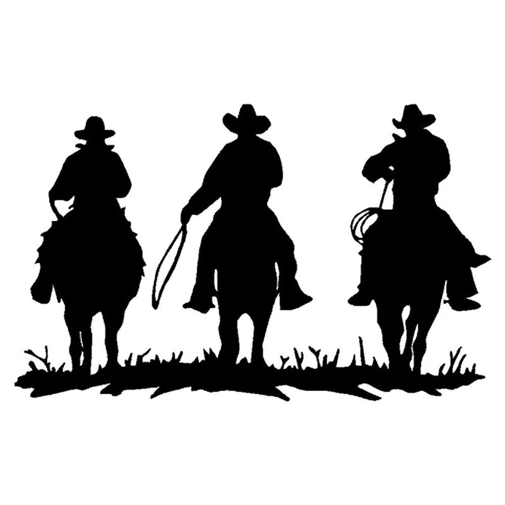 Auto Accessory Coolest Car Sticker Cowboy Horse Fashion PVC Car Styling Vinyl Decal Graphic(Black,25cm)