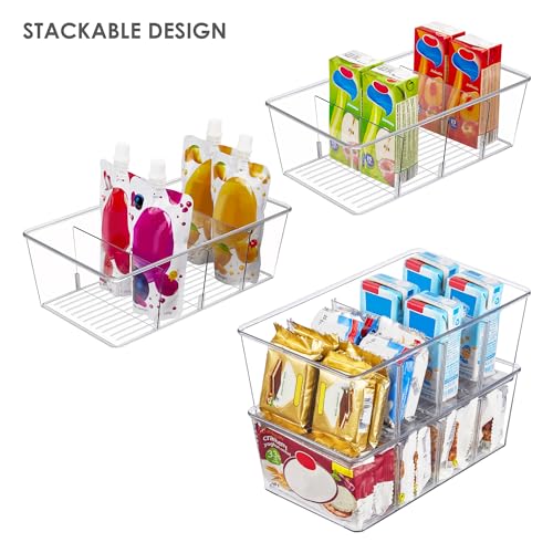 Food Storage Organizer Bins for Pantry and Kitchen: 8 Pack