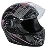 TCT-MOTORPARTS Motorcycle Motocross Flip Up Helmet Full Face DOT Helmet Pink Black Butterfly Full Face Street Sport for Women Men (Small)