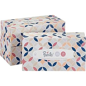 Amazon Brand – Presto! 3-Ply Facial Tissues, Pack of 12