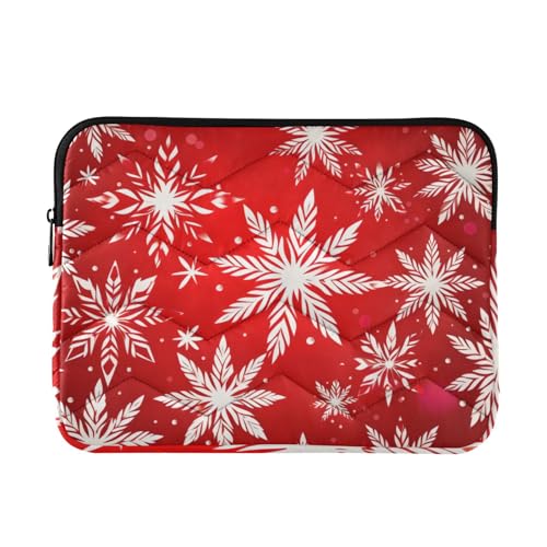 Funda para portátil 13-14 pulgadas impermeable roja con copos