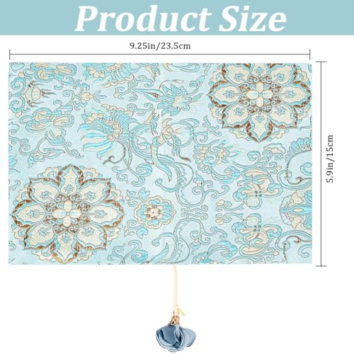 CRASPIRE Green Book Protector Flower Cloth Book Cover Adjustable Book Sleeve Soft Cloth Book Cover Retro for A6 Paperbacks Hardcover Books Classroom Students Teacher Book Lover - Image 2