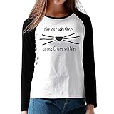 LOVEGIFTTO LADY Womens Dan Phil Cat Whiskers O-Neck Long Sleeve Raglan Tee Shirt Small
