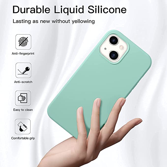 Image of MIDOS Back Cover Compatible with iPhone 14 Case Liquid Silicone Full Protection Shock Proof Back Cover for iPhone 14 (2022) 6.1 inch (Mint)