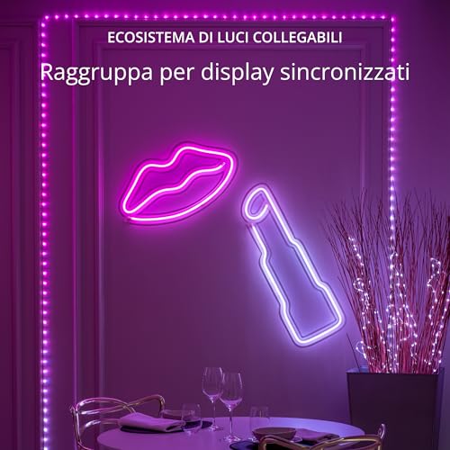 Dots 10m, Striscia LED Multicolore per Esterno e Interno, Striscia LED RGB Flessibile, Compatibile con Alexa e Google Home, IP44, 16M+ Colori, Controllo App, Filo Trasparente, 200 LED - Gadget - Immagine 4