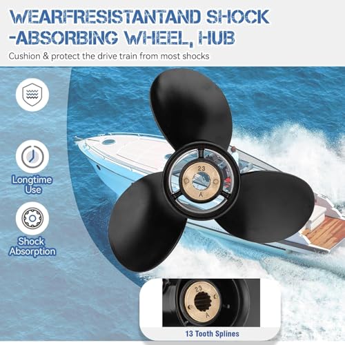 Image of Upgrade OEM 13 Spline Tooth Aluminum Outboard Boat Propeller for Mercury Motos 30 /35 /40 /45 /50 /55 /60 /70HP, Rh