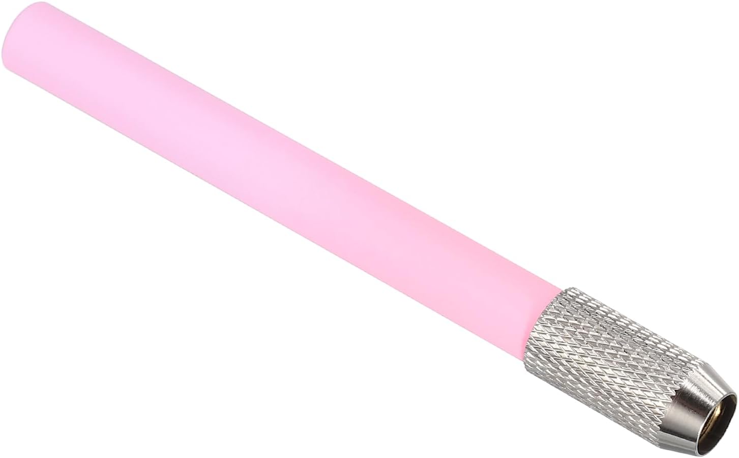 PATIKIL Pencil Extenders, 1Pcs Art Adjustable Metal Pencil Holder Lengthener Single-ended Pen Sleeve for Short Pencil Crayon Colored Pencils Writing Desk Office, Double Pink