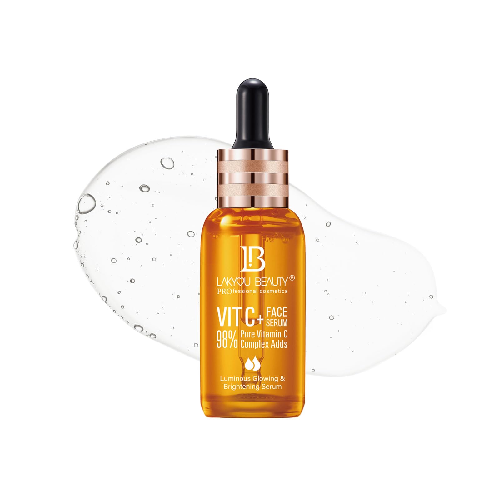 Lakyou Beauty Vitamin C Face Serum - 98% Pure Vitamin C Complex for Luminous Glow, Brightening, Firming & Repairing, 50ml
