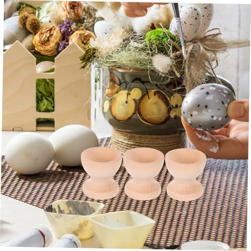 ULTECHNOVO 6stücke Teiliges Set Eierbecher Bemalen Unbehandelte Eierhalter Für Ostern Für Mädchen Praktische Dekoration Für Frühstückstisch Und Festlichkeiten – Bild 5