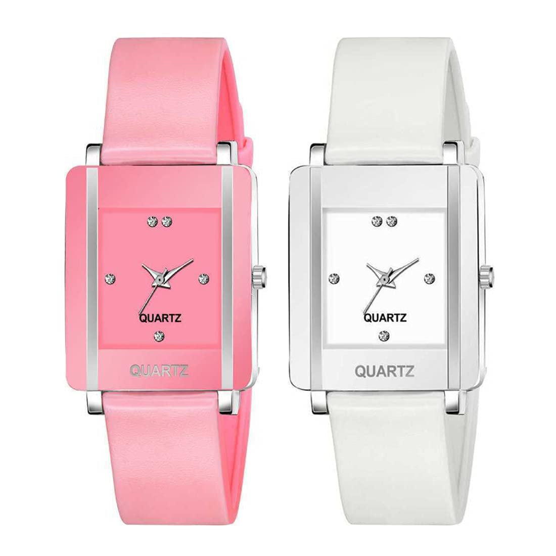 GOLDENIZE FASHION Rectangular Analogue Multicolor Dial Rubber Strip Womens & Girls Watches Combo Pack of 2 (B09DVP1Q9W) Amazon Price History, Amazon Price Tracker