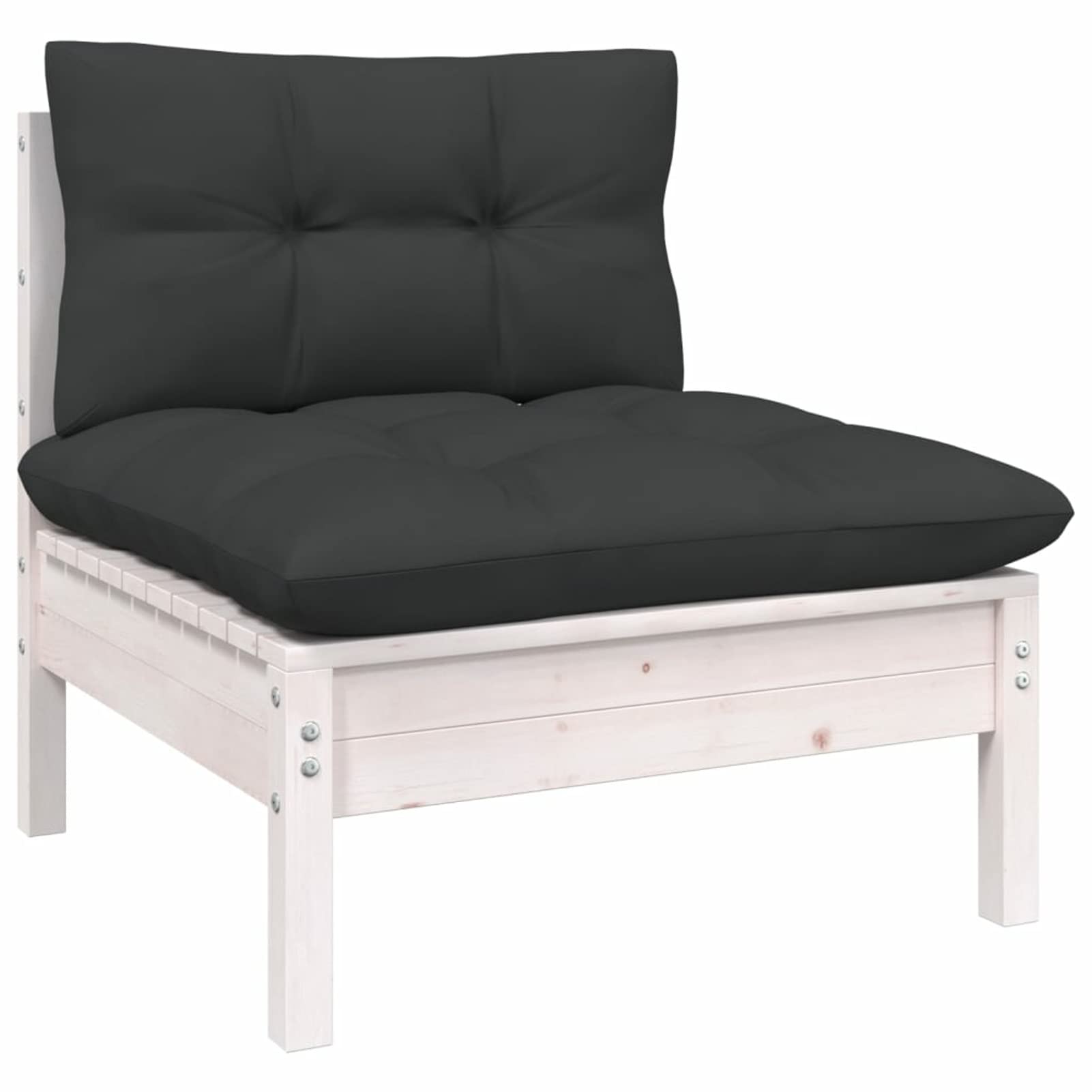 Divano da giardino a 2 posti con cuscini in legno di pino bianco 11# Poltrona Palets Sofa per Patio Set di divani interni esterni a due posti