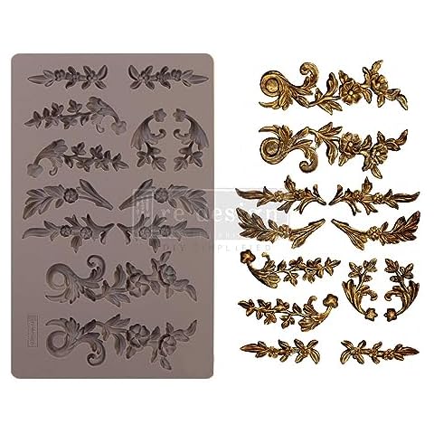 Redesign with Prima Redesign Furniture Decor Moulds® Delicate Flora 5"x8",8Mm Thickness for Funiture Dresser, Chocolate,Cake,Candy,Backery,Soap,Polymer Clay, earthen Clay,655350643065 Cover