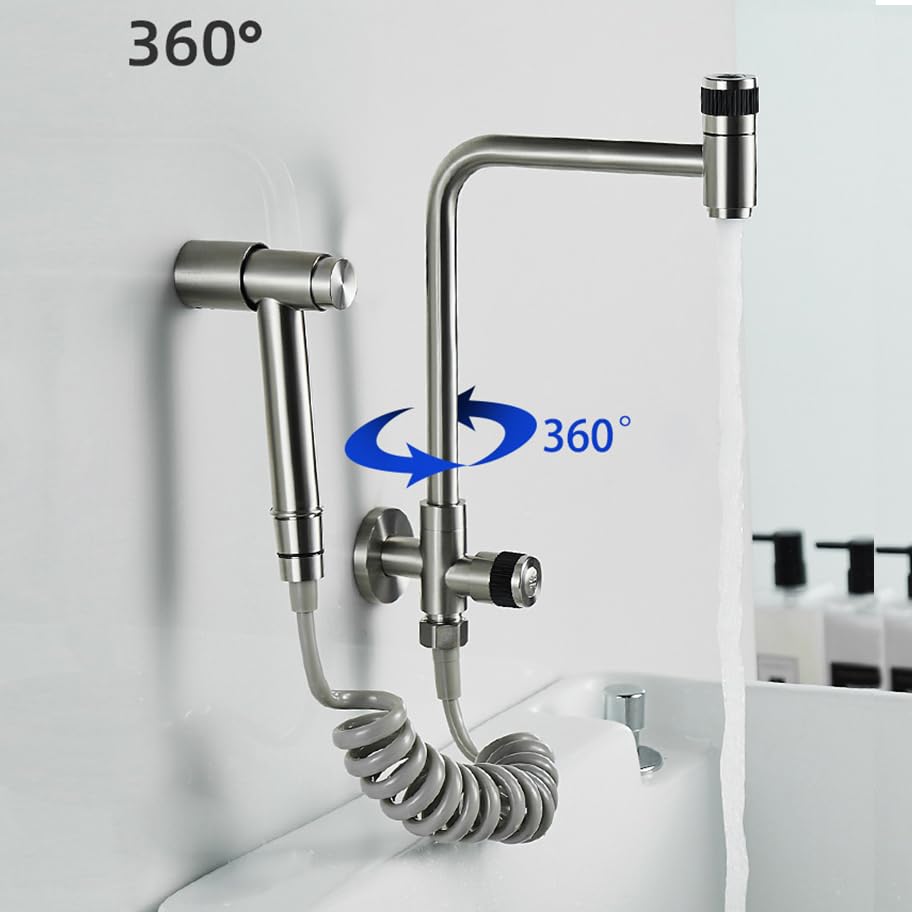 Grifo de pared para cocina exterior e interior VELORE de acero inoxidable 304 3