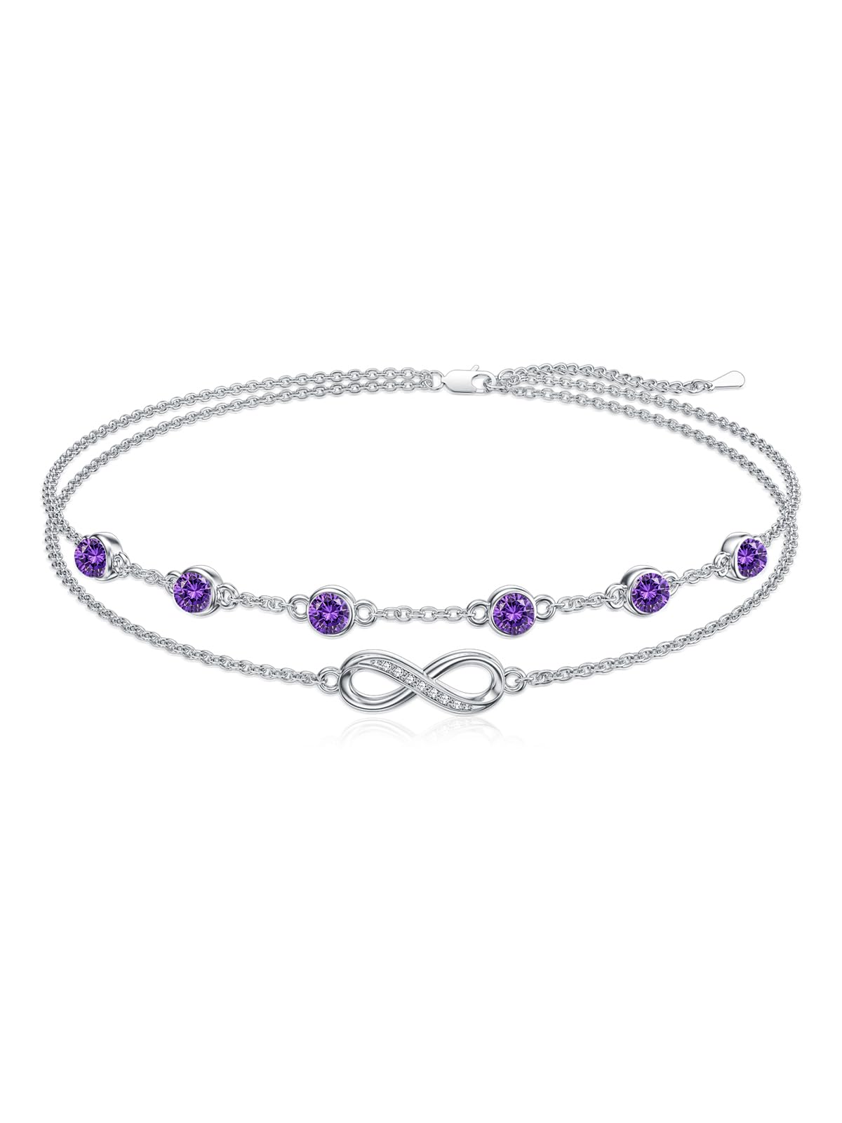 Dorunmo Anklet Bracelets For Women 925 Sterling Silver Birthstone/Infinity/Butterfly/Evil Eye/Turtle/Pineapple/Starfish/Heart Anklets Bracelets Jewelry Gifts for Women