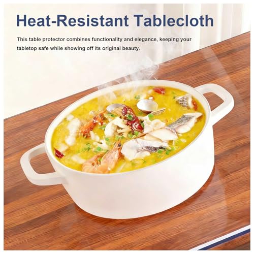 XOYTLR Clear 1.5mm Thick Plastic 27.6"x81.6" Desk Cover, Oil-Resistant Mat for Dining Room Tables, Kitchen Desks & Camping Travel Picnic Tables - Image 4