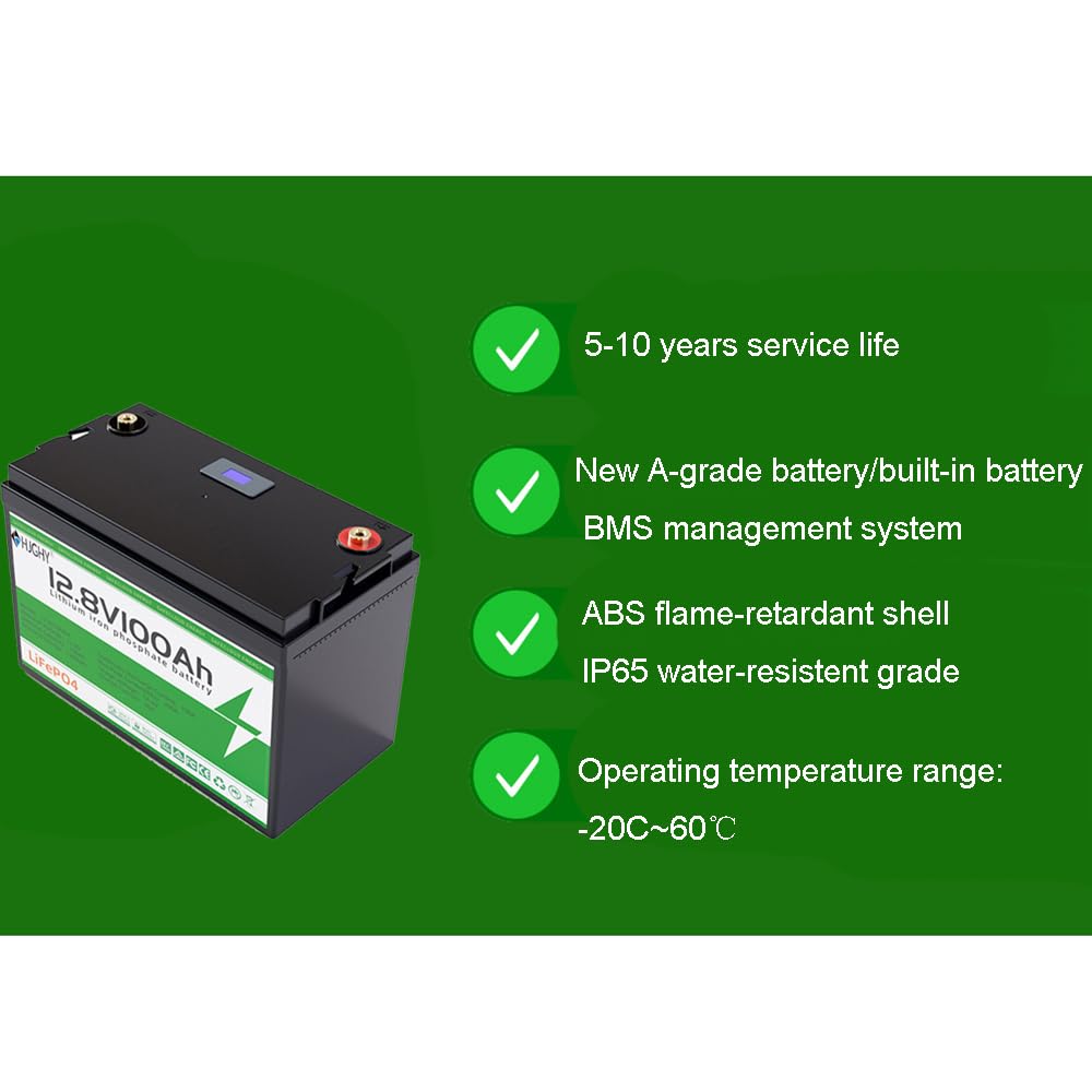 12,8 V 100 Ah LiFePO4 litowo-jonowe akumulatory z BMS 12 V akumulator litowo-żelazowo-fosforanowy do silników zaburtowych Solar RV Marine