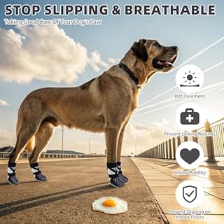 KOOLTAIL Dog Socks Shoes for Hot Pavement, Breathable & Warm Winter Dog Booties to Prevent Licking Paws for Small Medium Large Senior Dogs,Non Slip Grippy Pet Boots & Paw Protectors for Hardwood Floor