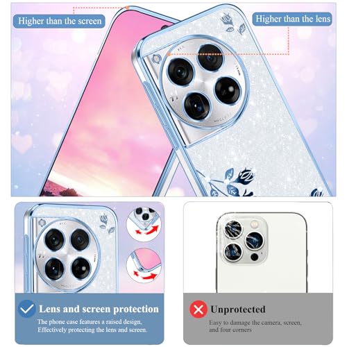 Coque OnePlus 12 paillettes roses : protection silicone transparente chic - 6