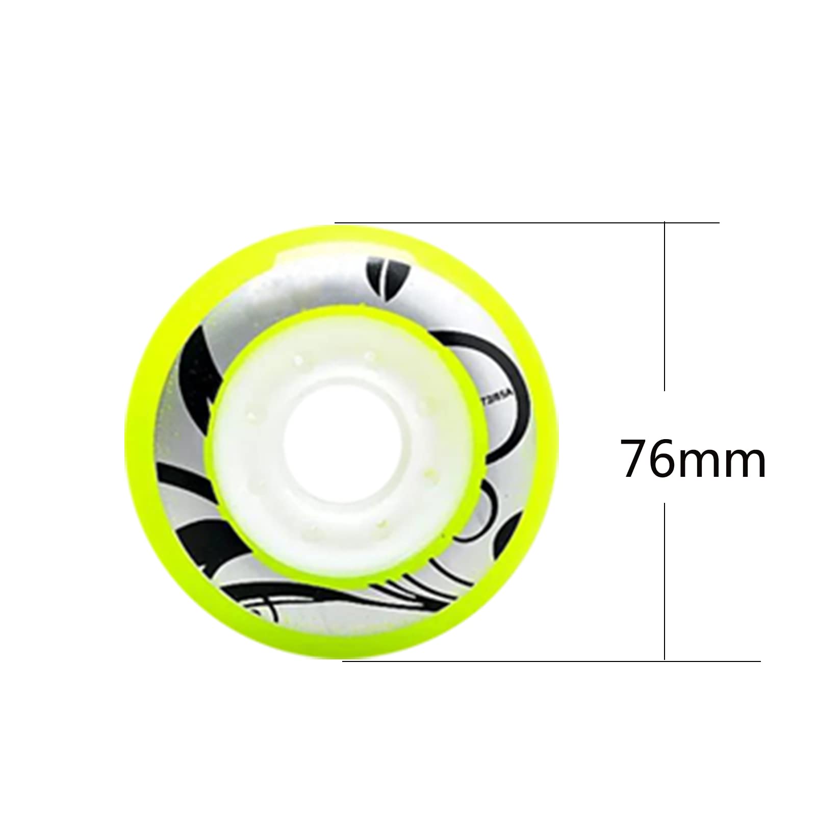 Genérico Ruedas de Repuesto para Patines en Línea Exterior Interior Patinaje Recreativo (Paquete de 8) de 72 mm, 76 mm, 80 mm Y mm