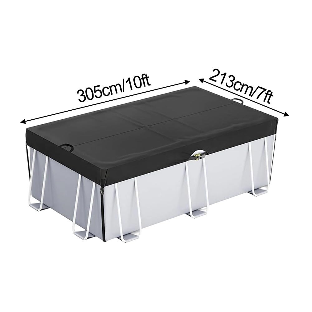Copertura per piscina rettangolare nera 210D Oxford resistente alle intemperie Tarp con coulisse