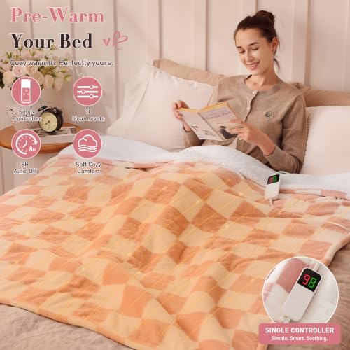 Manta eléctrica rosa RAYVOICE 50"x60" Sherpa calentadora miniatura 7