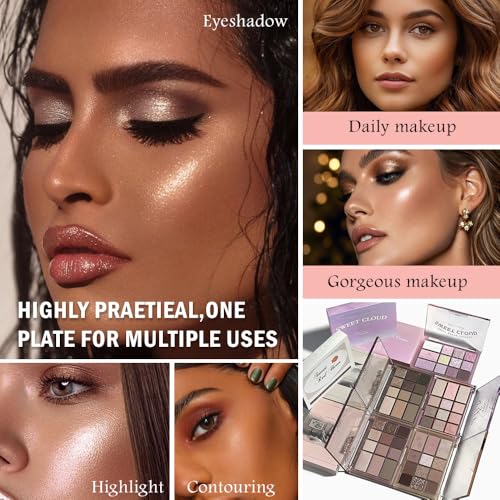 Image of SUAKE Nude Pink Eyeshadow Palette, Matte & Shimmer, High Pigmented 12 Colors Brown Purple Eye Shadow Primers for Eye Makeup, Korean Powder Palet de sombras de ojos (01# Caramel Brown)