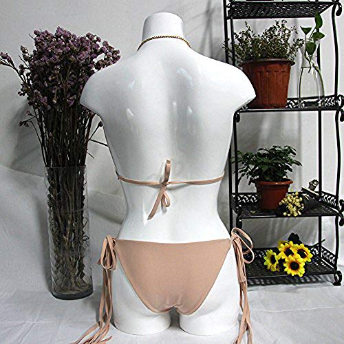 YAUASOPA Women 2PCS Sequins Bikini Set Tankini Sexy Bra Swimsuit Praty Bathing Suit (US 4-6(M), tan) Indiana 