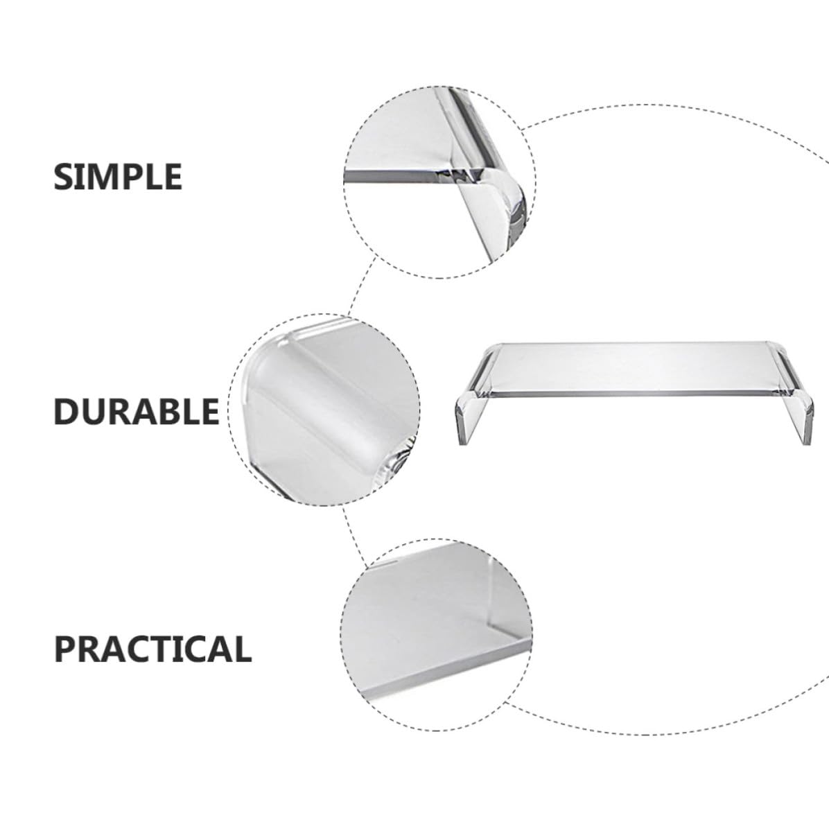 MAGICLULU Soporte Elevador Diseño Práctico y Simple para Monitor de Computadora de Acrílico Transparente Reduce la Fatiga Ocular y Cervical para Oficina y Hogar