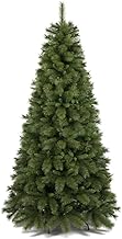 BAKAJI Namir Super Thick Christmas Tree, Very Full, Green Pine Branches, Cross Iron Base, Very High Quality Christmas Decoration, Simple Assembly with Umbrella Opening, Super Thick (210 cm)