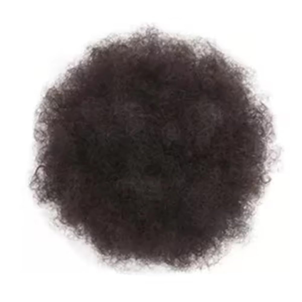 QRSTUVXZY Black Women Short Kinky Curly Synthetic Afros Puff Drawstring Ponytail Extension for Afro Bun Extension Hairpieces(Dark Brown)