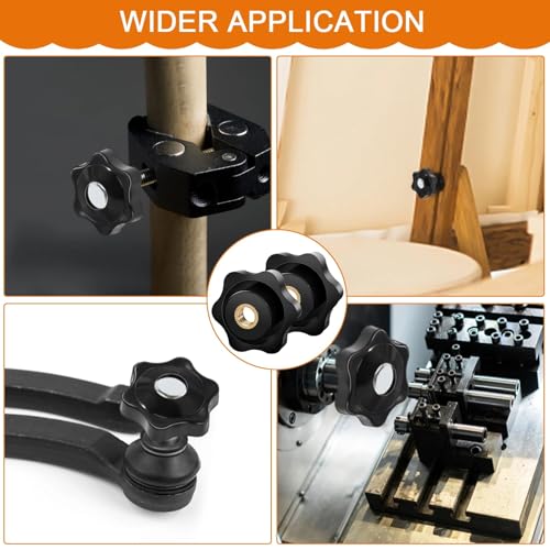 xiaoxiaozhijia 6 Stück Flügelmutter M8,Sterngriffmutter M8,Rutensteine Äußerer Durchmesser 48mm,Rändelmutter für Mechanische Industrie Möbel Elektronische Ausrüstung Fitnessgeräte