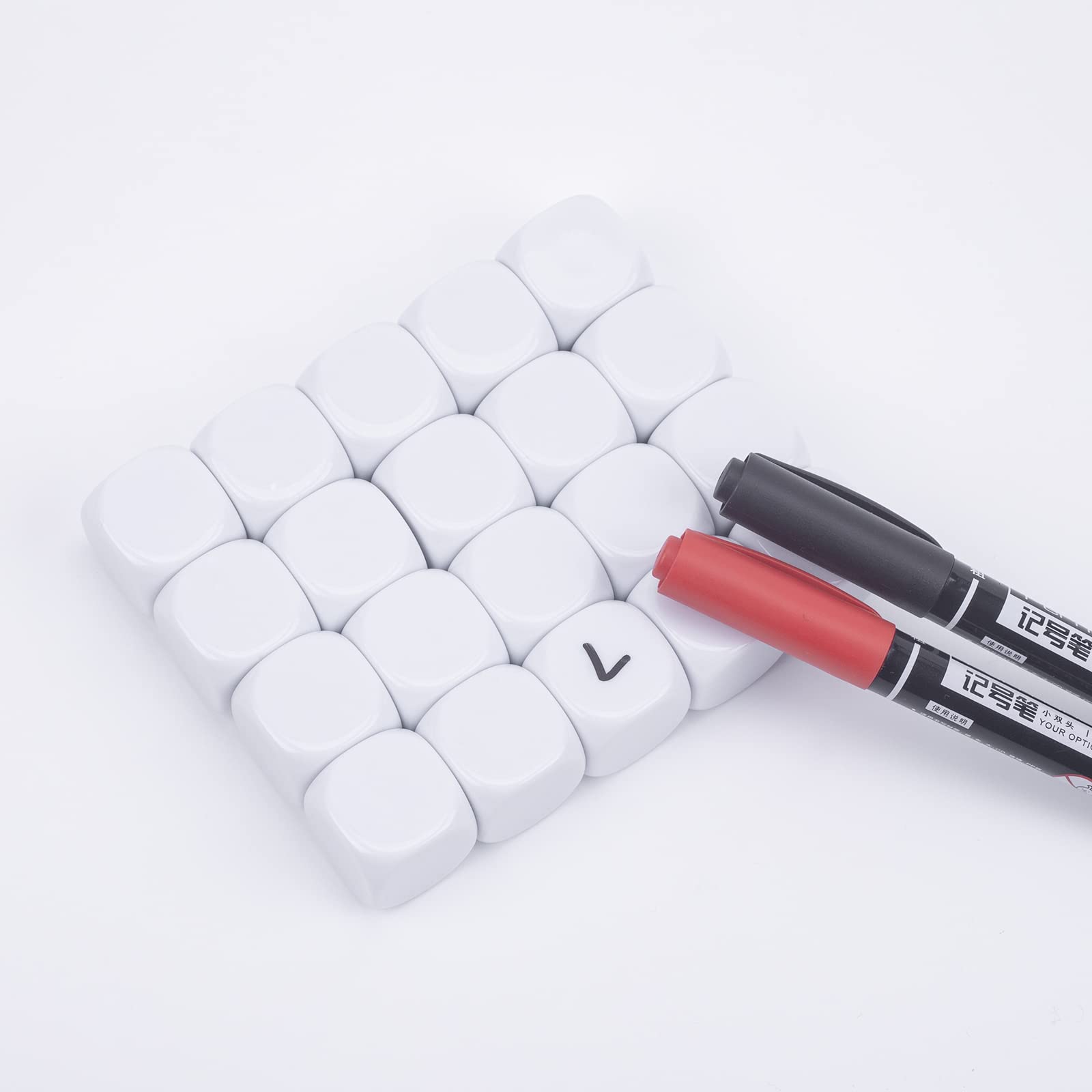 KAIHENG dadi vuoti grandi dadi vuoti dadi da gioco a 6 facce Set di dadi per dadi gioco da tavolo, apprendimento, artigianato, fai da te, numeri 100pcs