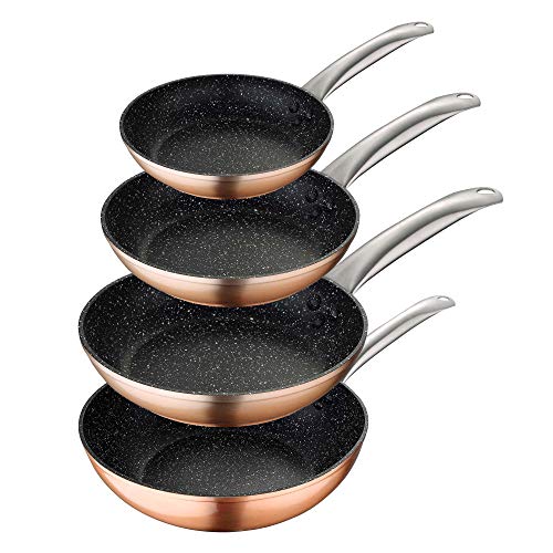 Bergner PK2216 Juego de sartenes (20,26,28cm) con Wok de 28cm colección Dafne, Aluminio...