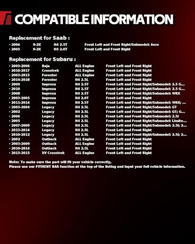 Image of Torchbeam Front Brake Calipers Set for Subaru 2014-2018 Forester 2.5L, Subaru 2003-2013 Forester, Subaru 2010-2014 Outback 2.5L, Front Left and Front Right Calipers Replace # 19B2683B+19B2682B