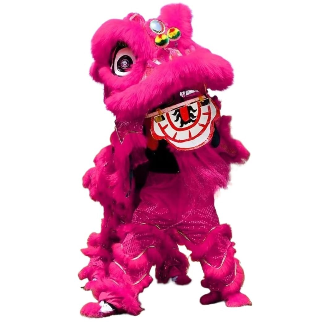 Krxsobnv C Lion Dance Lothes, Head Traditional Mascot Lion Dance Handmade Ostume Hinese Style