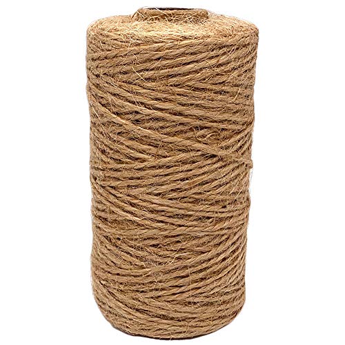 328 Feet Natural Durable Jute Rope String Twine - 1.5mm Thick - Ideal for Arts, Crafts, Wedding Decorations, Gifts and Presents