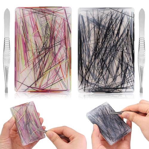 4 Pack-Contains 2 Skin Picking Fidget Toys with 2 Tweezers. Silicone Picky Pad Hair Plucking Fidget Toy for Trichotillomania, ADHD, Anxiety Relief & Sensory Stress Toys for Adults
