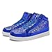 IGxx Glitter Blue Shoes for Men Fashion High Top Casual Sequin Sparkly Sneakers Men's Bling Shiny