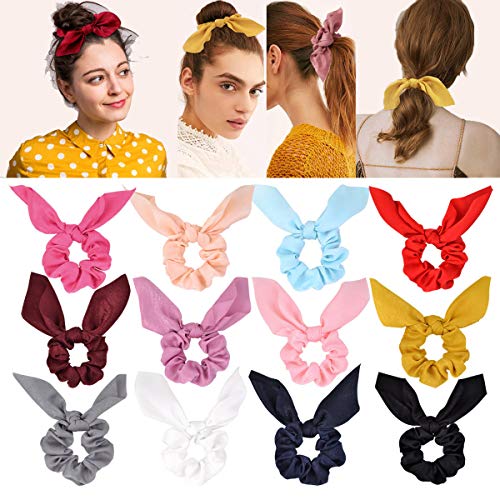 Confezione da 12 capelli Scrunchies Coniglio