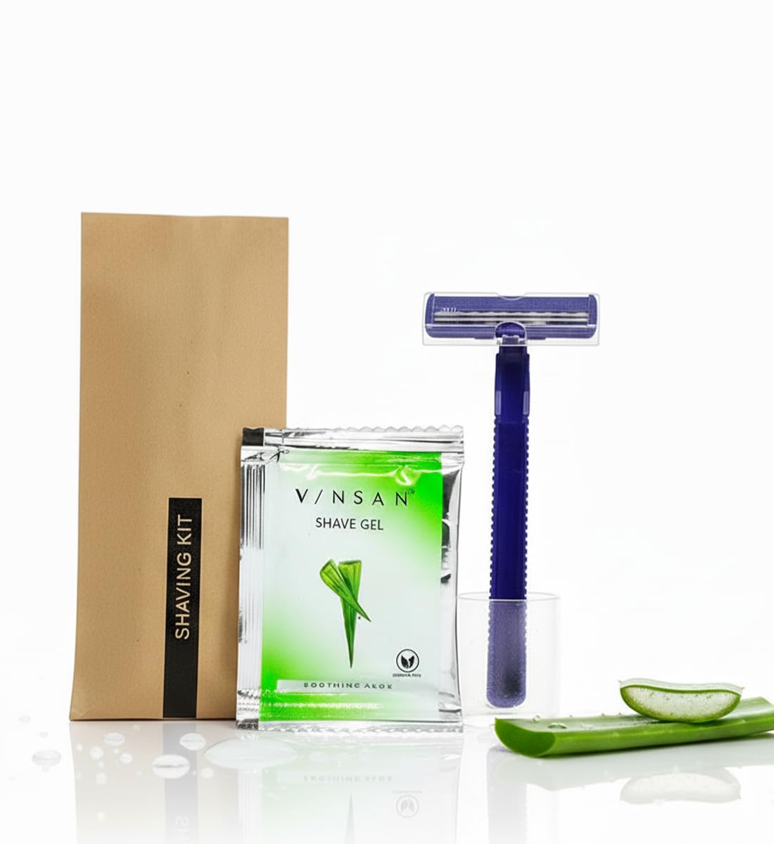 Clayherbs Shave Kit in Bulk, Smooth Shave Disposable Razor and Cream(4g), Individually Wrapped Toiletries Amenities for Hotel Travel Shaving Set Travel Size Toiletries Camping and Travel (100 Sets)