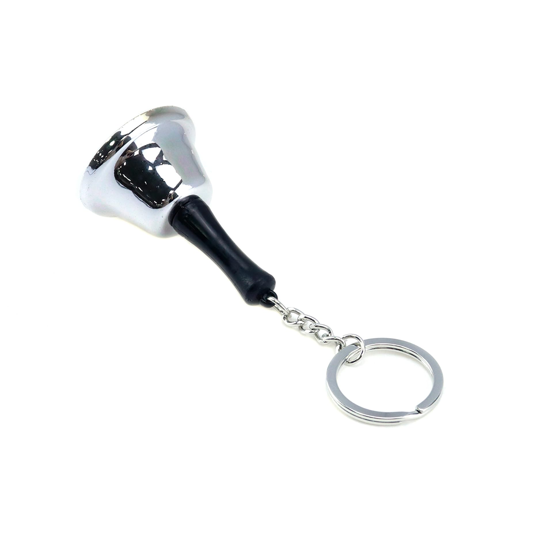 Meprotal 2pcs Hand Bell, Mini Call Bell with Keychain, Wedding Bells Dinner Bells for Inside Classroom Bell, Restaurant Service Call Bell (Silver)