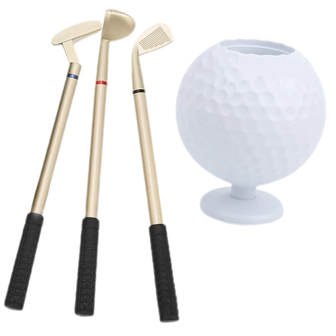 OSALADI 3 Set Portapenne Palla Golf Organizer per Scrivania Gadget Ufficio Cool per Casa Hotel e Ufficio per Appassionati Golf