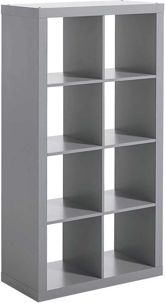Better Homes and Gardens 8-cube Organizer Creates Multiple Storage Solutions Horizontal or Vertical Display (Gray)