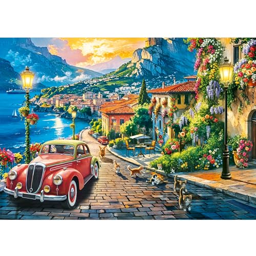 Rompecabezas Trefl Italian Lakeside Town - 3000 Piezas 45.7"x 33.5" | Caja Cuadrada miniatura 2